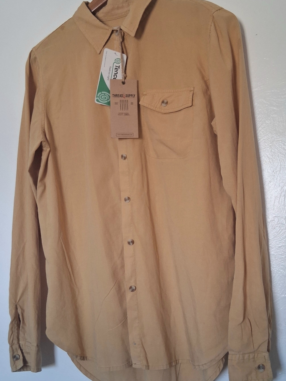 Thread & Supply Womans's Long-Sleeve Button-Down Shirt - Mustard Yellow